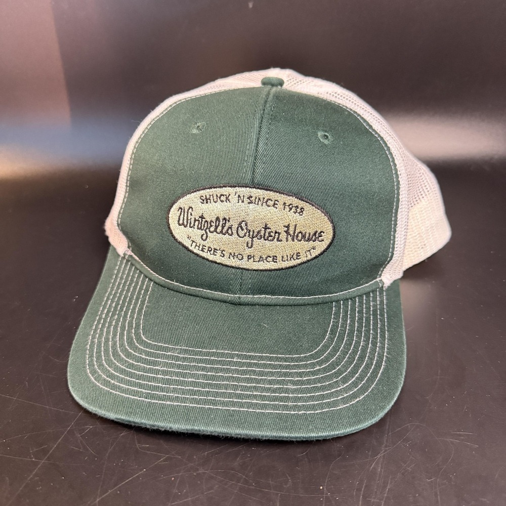 Wintzell's Oyster House Port Authority Green Cotton Mesh Trucker Hat Mens OSFA‎